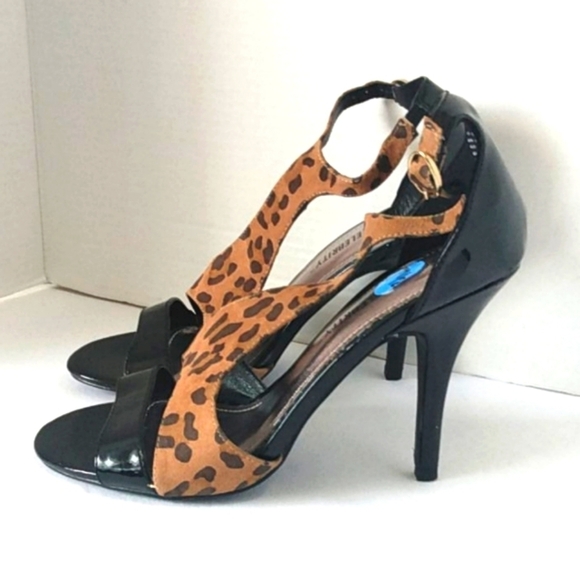 SECRET CELEBRITY BLACK LEOPARD HEELS SIZE 7.5 - Picture 5 of 12